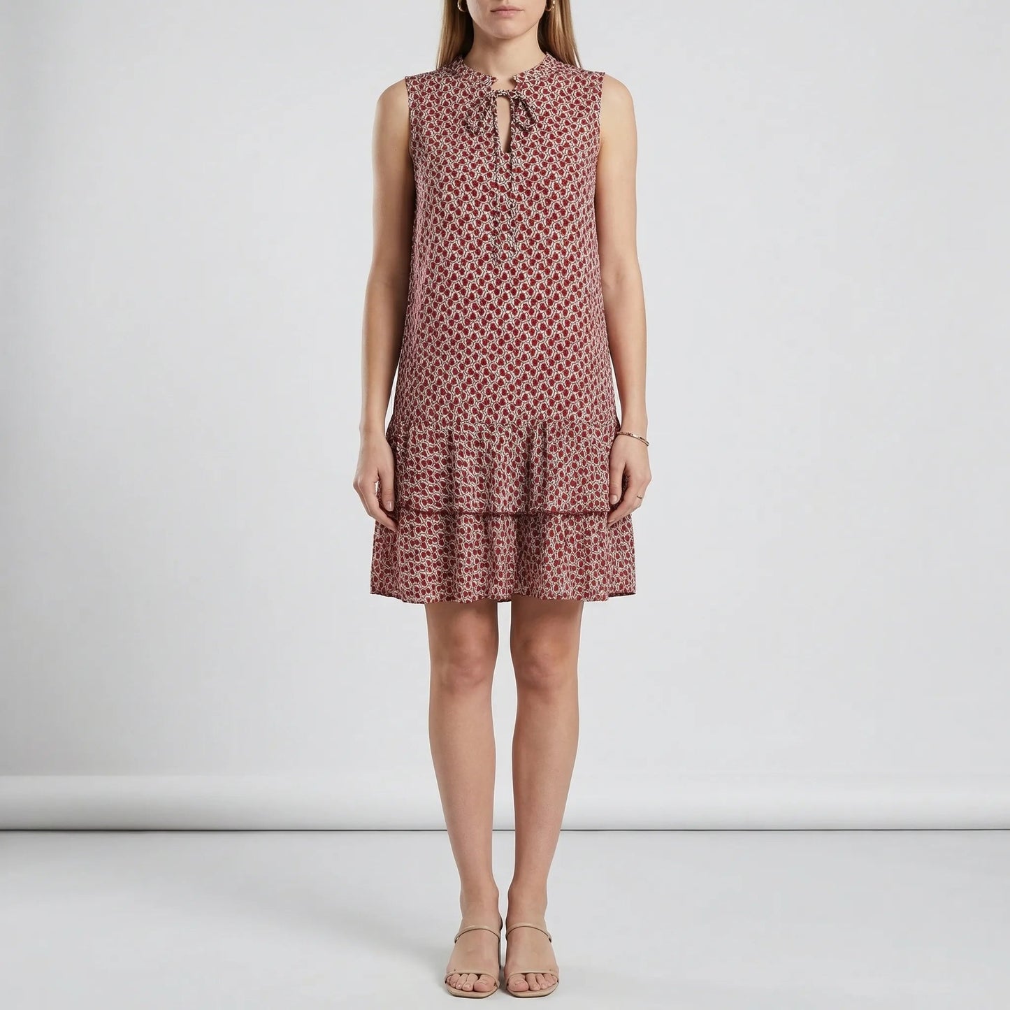 Damen knielanges Kleid mit geometrischem Muster Jully