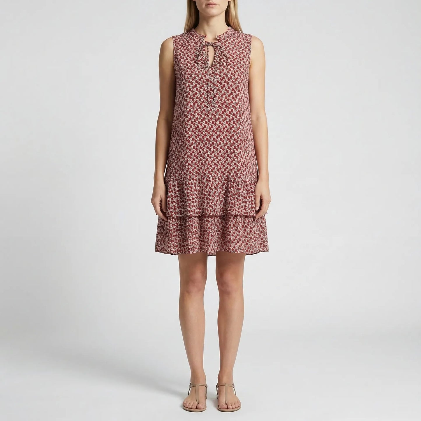 Damen knielanges Kleid mit geometrischem Muster Jully