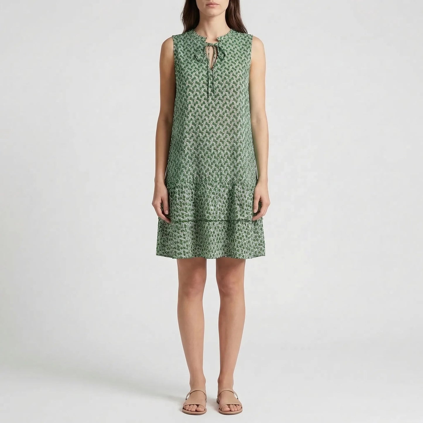 Damen knielanges Kleid mit geometrischem Muster Jully