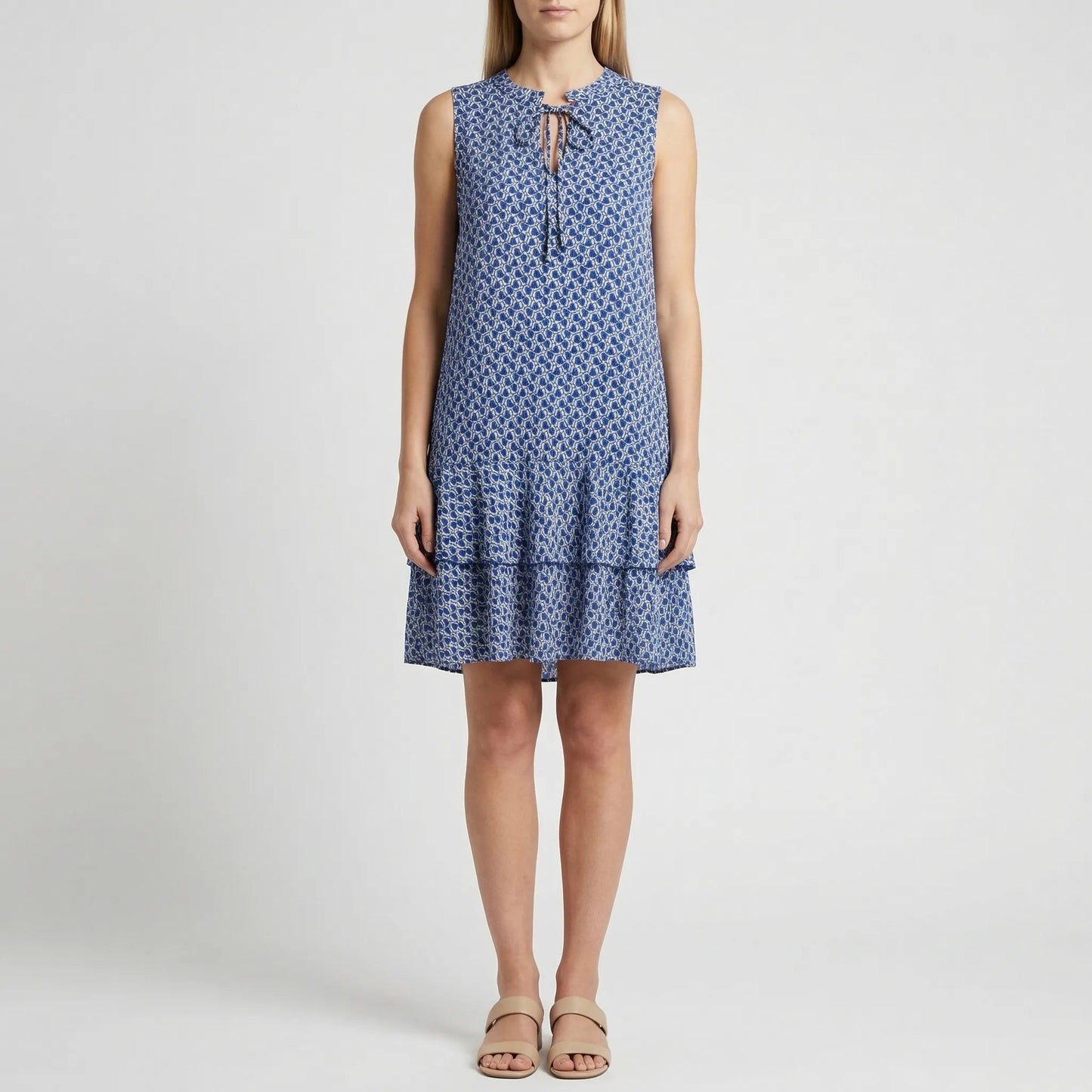 Damen knielanges Kleid mit geometrischem Muster Jully