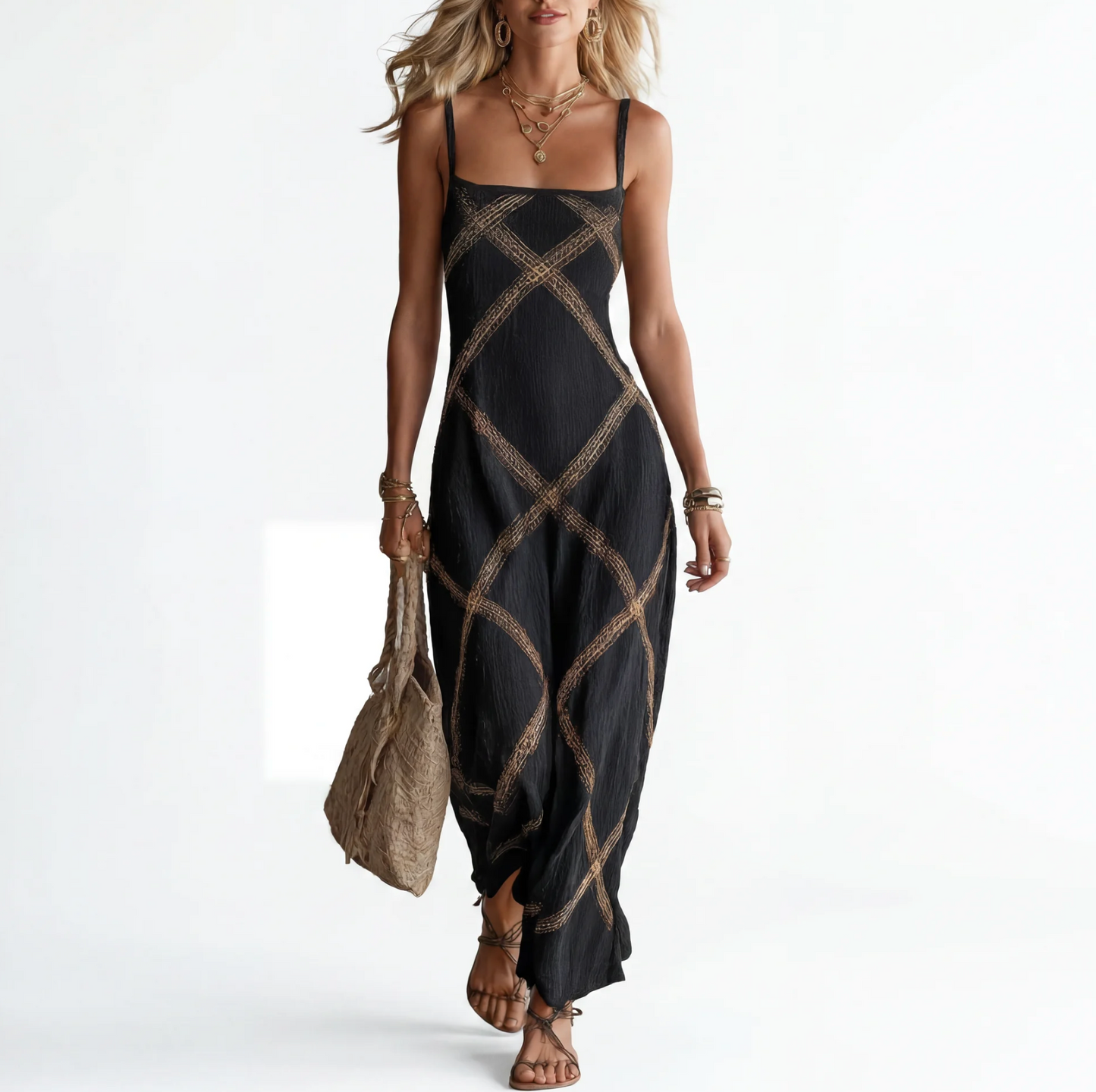 Damen langes Kleid mit fließender Silhouette Jully