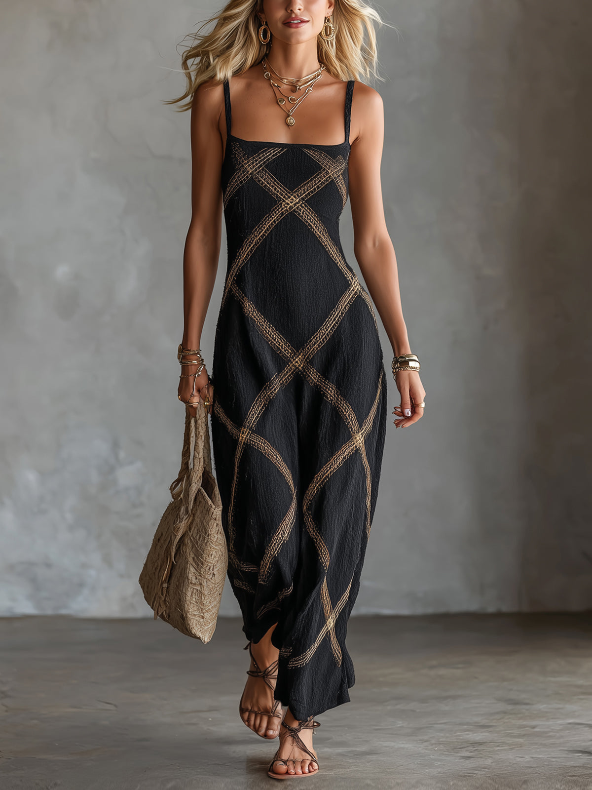 Damen langes Kleid mit fließender Silhouette Jully
