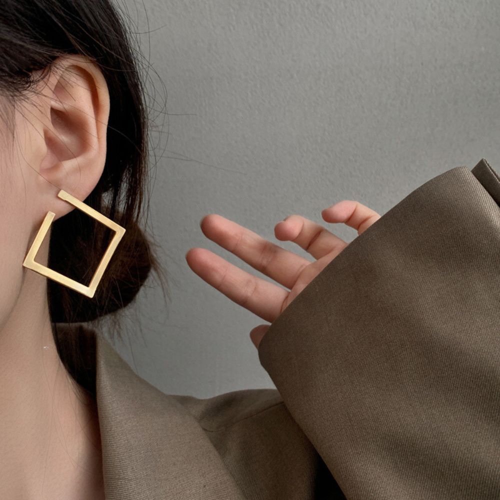 Damen quadratische Creolen in Gold Jully