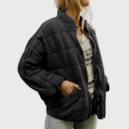Women's Oversized Quilted Zip Up Jacket