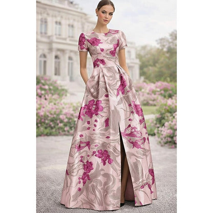 Women's Vintage Neckline Puff Sleeve Dress