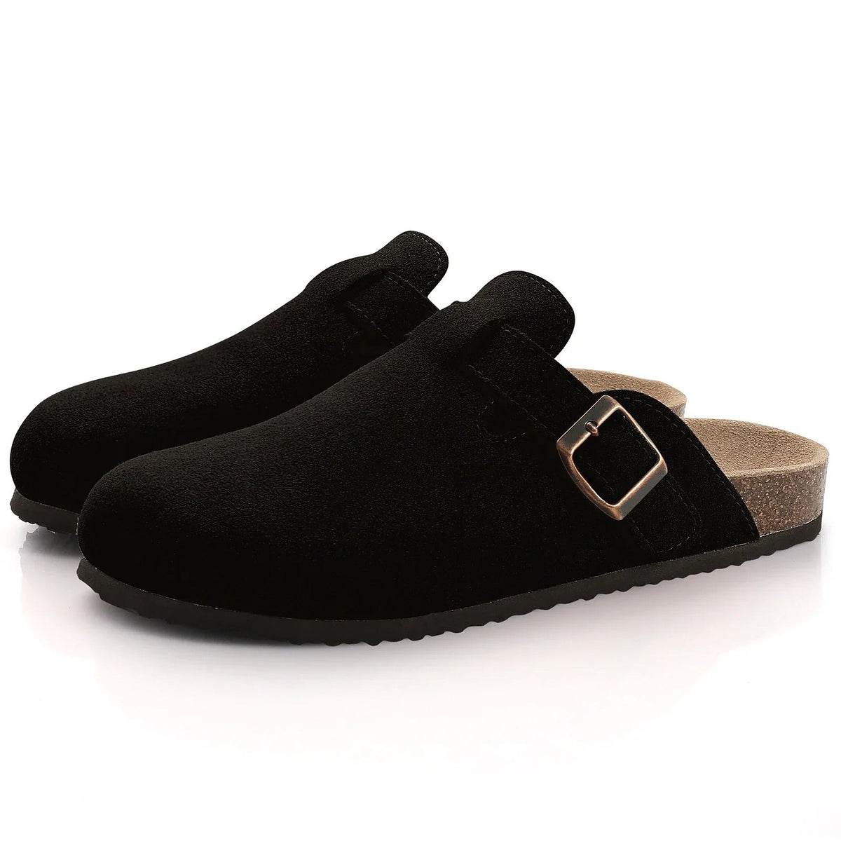 Women's Cork Footbed Buckle Clog Mules