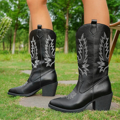 Women's Zigzag Stitched Cowboy Boots