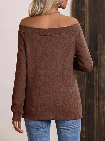 Women's Off Shoulder Top Wide Band Neckline
