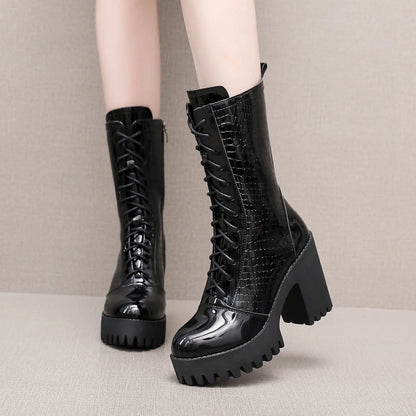 Women's Lug Sole Mid Calf Boots