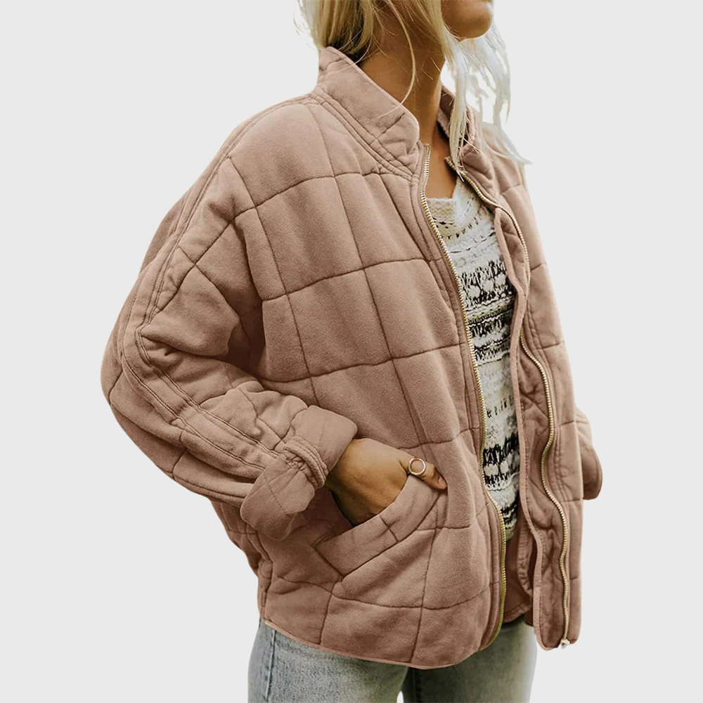 Women's Oversized Quilted Zip Up Jacket
