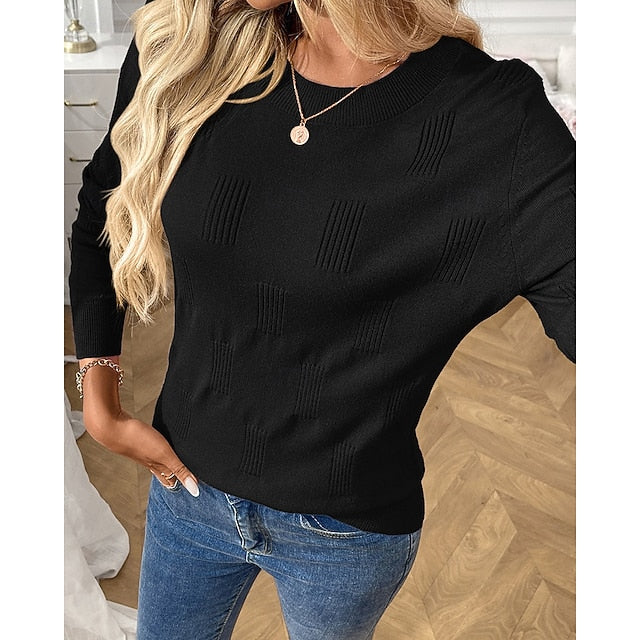 Women's Solid Pullover Hoodie with Ribbed Cuffs