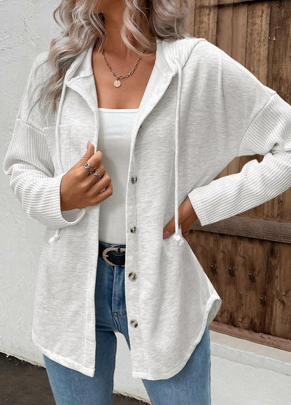 Women's Mixed Knit Panel Winter Hoodie