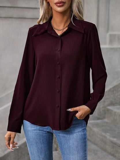 Women's Long Sleeve Button Down Blouse