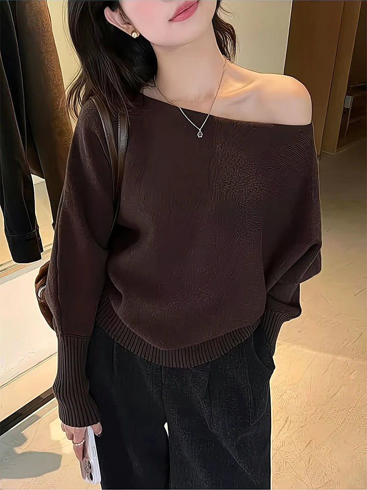 Women's Dolman Sleeve Boat Neck Sweater