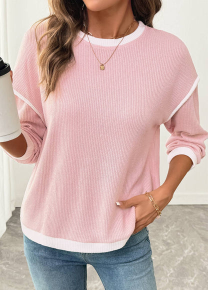 Women's Mixed Texture Patchwork Winter Sweatshirt