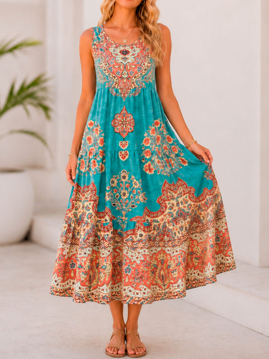 Damen Sommerkleid aus Baumwolle mit Rundhalsausschnitt Jully