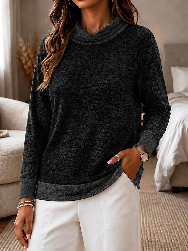 Women's Paneled Colorblock Long Sleeve Sweatshirt
