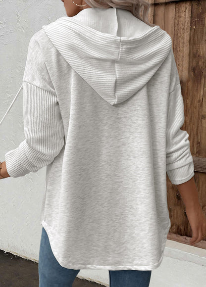 Women's Mixed Knit Panel Winter Hoodie