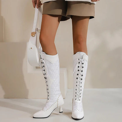 Women's Lace Detail Tall Dress Boots