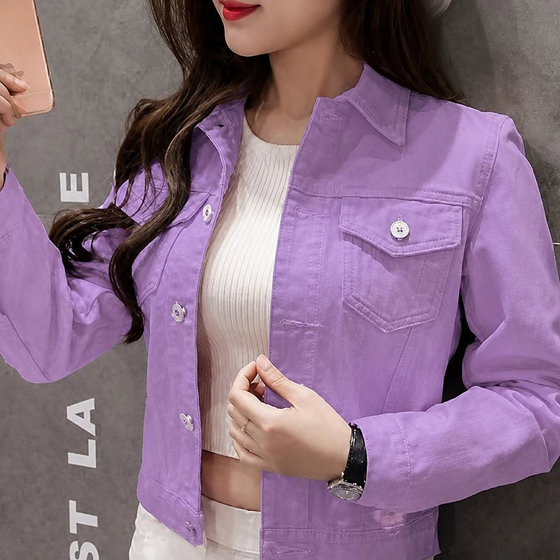 Women's Boxy Vintage Wash Denim Jacket