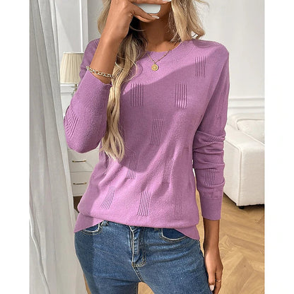 Women's Solid Pullover Hoodie with Ribbed Cuffs