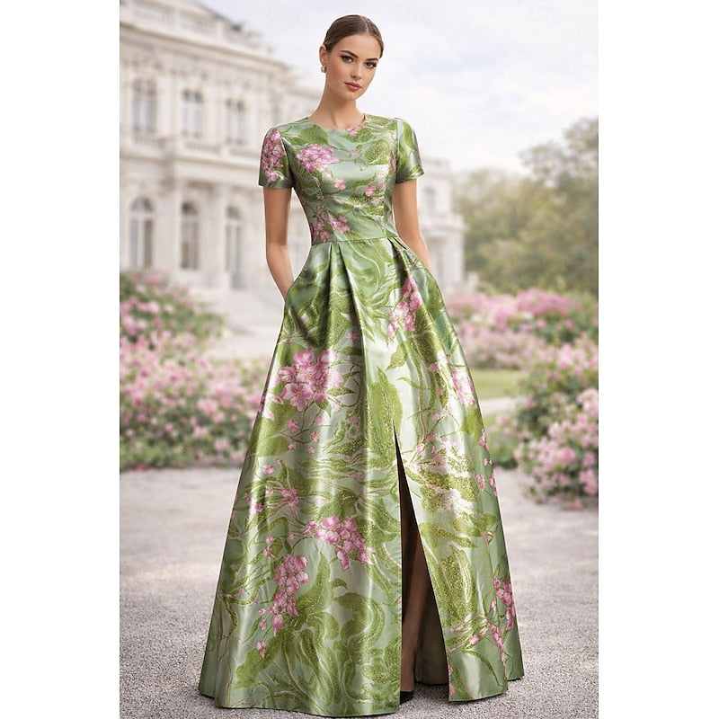 Women's Vintage Neckline Puff Sleeve Dress