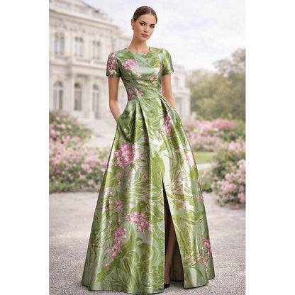 Women's Vintage Neckline Puff Sleeve Dress