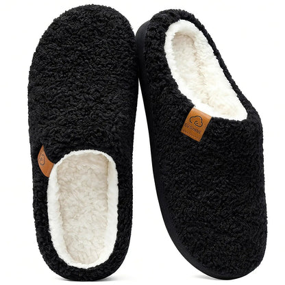 Women's Cozy Curly Plush Scuff Slippers