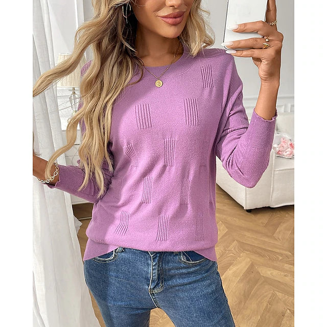 Women's Solid Pullover Hoodie with Ribbed Cuffs