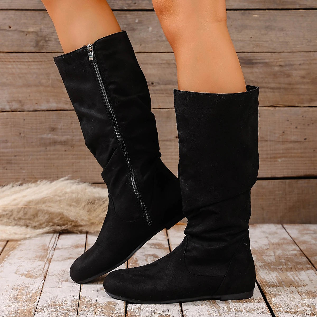 Women's Slouchy Mid Calf Comfort Boots