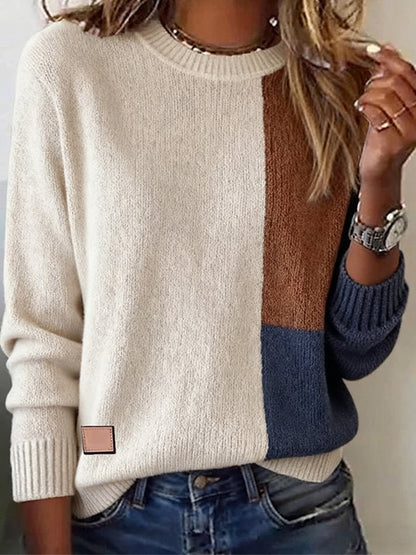 Women's Three Tone Color Block Sweater