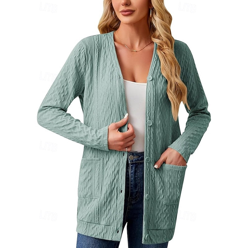 Women's Lightweight Knit Coatigan with Pockets