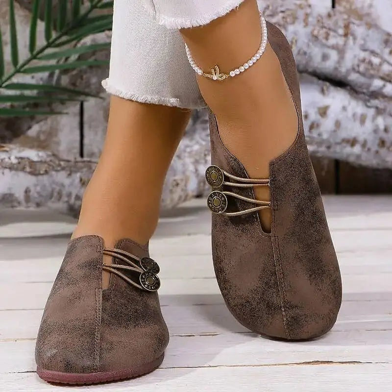 Women's Distressed Faux Suede Driving Loafers