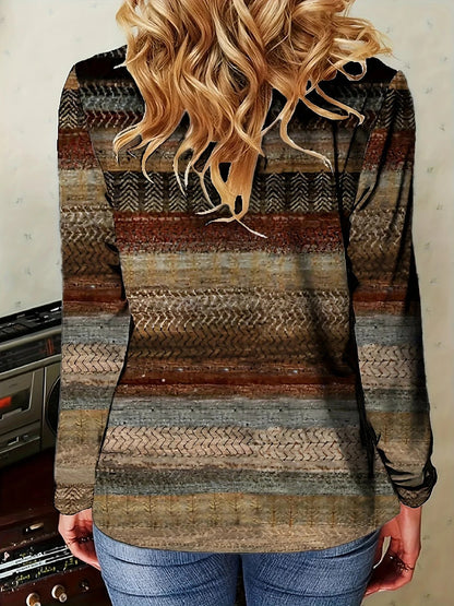 Women's Nordic Stripe Sweater Round Neck