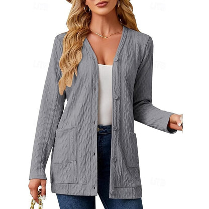 Women's Lightweight Knit Coatigan with Pockets