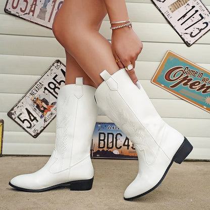 Women's Pointed Toe Embroidered Cowboy Boots