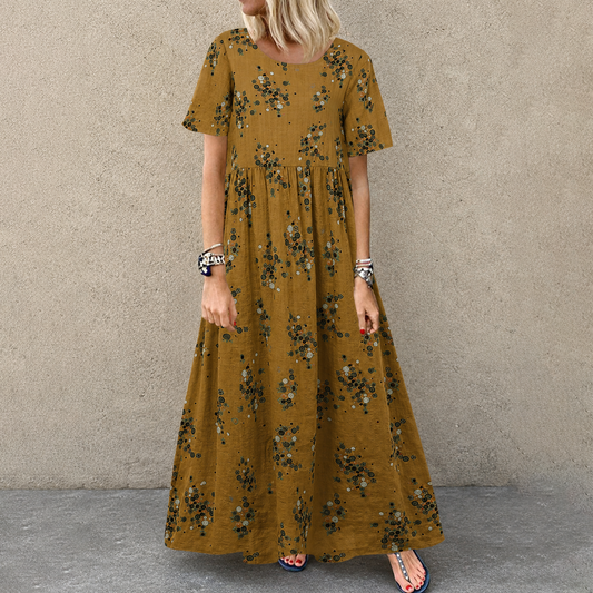 Damen Maxi Kleid mit Blumenmuster aus Baumwolle Jully